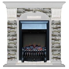 Fireplace Гленрич Fobos BL BR камень-Алтай/цвет-Беленный дуб
