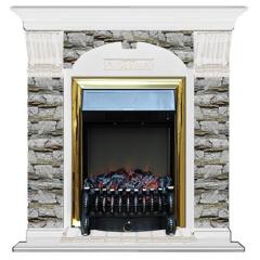 Fireplace Гленрич Fobos BL BR камень-Алтай/цвет-Белый