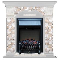 Fireplace Гленрич Fobos BL BR камень-Арбат/цвет-Беленный дуб