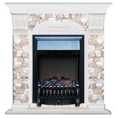 Fireplace Гленрич Fobos BL BR камень-Арбат/цвет-Белый