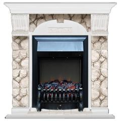 Fireplace Гленрич Fobos BL BR камень-Карелия/цвет-Белый