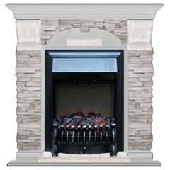 Fireplace Гленрич Fobos BL BR камень-Мисхор/цвет-Беленный дуб