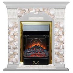 Fireplace Гленрич Magestic BL BR камень-Арбат/цвет-Беленный дуб