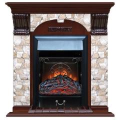 Fireplace Гленрич Magestic BL BR камень-Арбат/цвет-Красное дерево