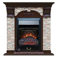 Fireplace Гленрич Magestic BL BR камень-Грот цветной/цвет-Дуб 46