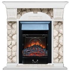 Fireplace Гленрич Magestic BL BR камень-Карелия/цвет-Белый