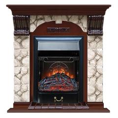 Fireplace Гленрич Magestic BL BR камень-Карелия/цвет-Красное дерево