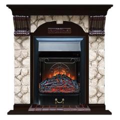 Fireplace Гленрич Magestic BL BR камень-Карелия/цвет-Венге