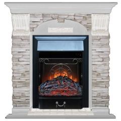 Fireplace Гленрич Magestic BL BR камень-Мисхор/цвет-Беленный дуб