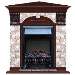Fireplace Гленрич Fobos BL BR камень-Арбат/цвет-Красное дерево