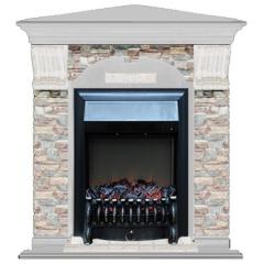 Fireplace Гленрич Fobos BL BR камень-Грот цветной/цвет-Беленный дуб