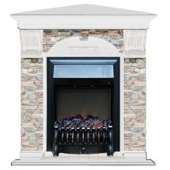 Fireplace Гленрич Fobos BL BR камень-Грот цветной/цвет-Белый