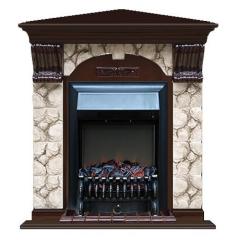 Fireplace Гленрич Fobos BL BR камень-Карелия/цвет-Дуб 46