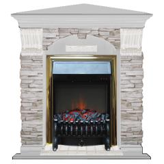 Fireplace Гленрич Fobos BL BR камень-Мисхор/цвет-Беленный дуб