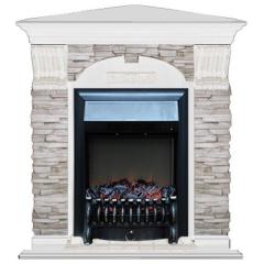 Fireplace Гленрич Fobos BL BR камень-Мисхор/цвет-Белый