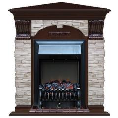 Fireplace Гленрич Fobos BL BR камень-Мисхор/цвет-Дуб 46