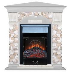 Fireplace Гленрич Magestic BL BR камень-Арбат/цвет-Беленный дуб