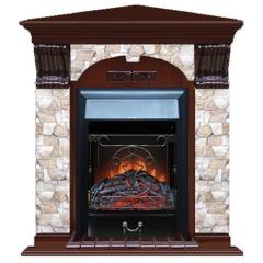Fireplace Гленрич Magestic BL BR камень-Арбат/цвет-Красное дерево