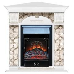 Fireplace Гленрич Magestic BL BR камень-Карелия/цвет-Белый