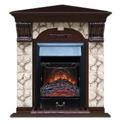 Fireplace Гленрич Magestic BL BR камень-Карелия/цвет-Дуб 46
