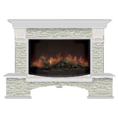 Fireplace Гленрич Бостон 86 Rondo S86 камень-Грот однотонный/цвет-Беленный дуб
