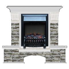 Fireplace Гленрич Бостон К Fobos BL BR камень-Алтай/цвет-Белый