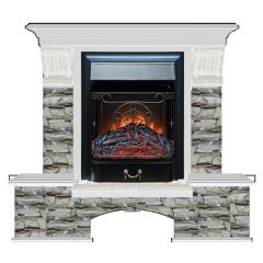 Fireplace Гленрич Бостон К Magestic BL BR камень-Алтай/цвет-Беленный дуб