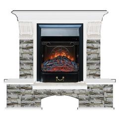 Fireplace Гленрич Бостон К Magestic BL BR камень-Алтай/цвет-Белый