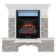 Fireplace Гленрич Бостон К Magestic BL BR камень-Грот цветной/цвет-Беленный дуб