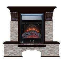 Fireplace Гленрич Бостон К Magestic BL BR камень-Грот цветной/цвет-Венге