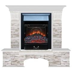Fireplace Гленрич Бостон К Magestic BL BR камень-Мисхор/цвет-Беленный дуб