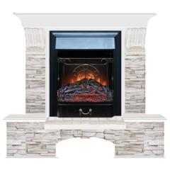 Fireplace Гленрич Бостон К Magestic BL BR камень-Мисхор/цвет-Белый