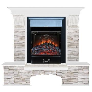 Fireplace Гленрич Бостон К Magestic BL BR камень-Мисхор/цвет-Белый 