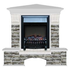 Fireplace Гленрич Бостон К Fobos BL BR камень-Алтай/цвет-Беленный дуб