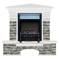 Fireplace Гленрич Бостон К Fobos BL BR камень-Алтай/цвет-Белый