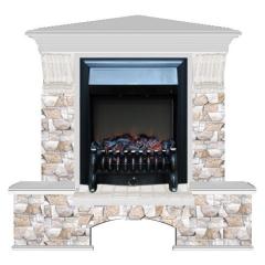 Fireplace Гленрич Бостон К Fobos BL BR камень-Арбат/цвет-Беленный дуб