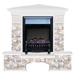 Fireplace Гленрич Бостон К Fobos BL BR камень-Арбат/цвет-Белый