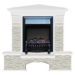 Fireplace Гленрич Бостон К Fobos BL BR камень-Грот однотонный/цвет-Белый