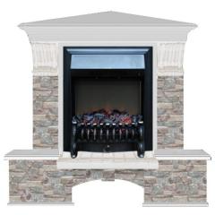 Fireplace Гленрич Бостон К Fobos BL BR камень-Грот цветной/цвет-Беленный дуб