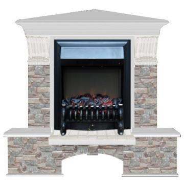 Fireplace Гленрич Бостон К Fobos BL BR камень-Грот цветной/цвет-Беленный дуб 