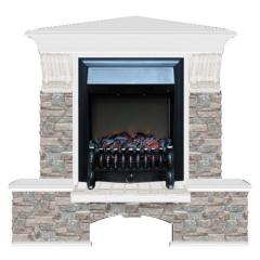 Fireplace Гленрич Бостон К Fobos BL BR камень-Грот цветной/цвет-Белый