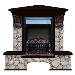 Fireplace Гленрич Бостон К Fobos BL BR камень-Карелия/цвет-Венге