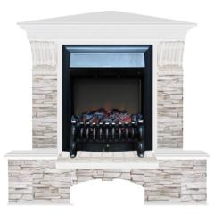 Fireplace Гленрич Бостон К Fobos BL BR камень-Мисхор/цвет-Белый