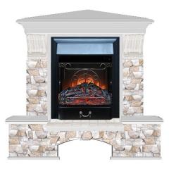 Fireplace Гленрич Бостон К Magestic BL BR камень-Арбат/цвет-Беленный дуб