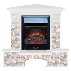 Fireplace Гленрич Бостон К Magestic BL BR камень-Арбат/цвет-Белый