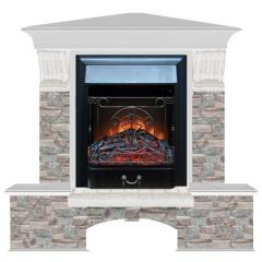 Fireplace Гленрич Бостон К Magestic BL BR камень-Грот цветной/цвет-Беленный дуб