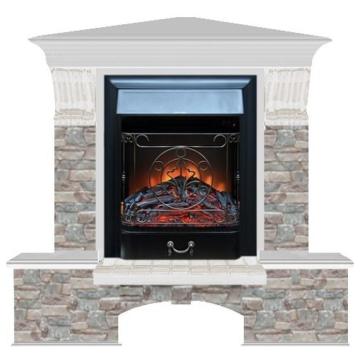 Fireplace Гленрич Бостон К Magestic BL BR камень-Грот цветной/цвет-Беленный дуб 
