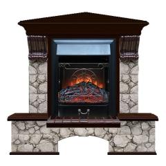 Fireplace Гленрич Бостон К Magestic BL BR камень-Карелия/цвет-Дуб 46
