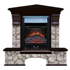 Fireplace Гленрич Бостон К Magestic BL BR камень-Карелия/цвет-Венге
