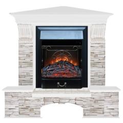 Fireplace Гленрич Бостон К Magestic BL BR камень-Мисхор/цвет-Белый